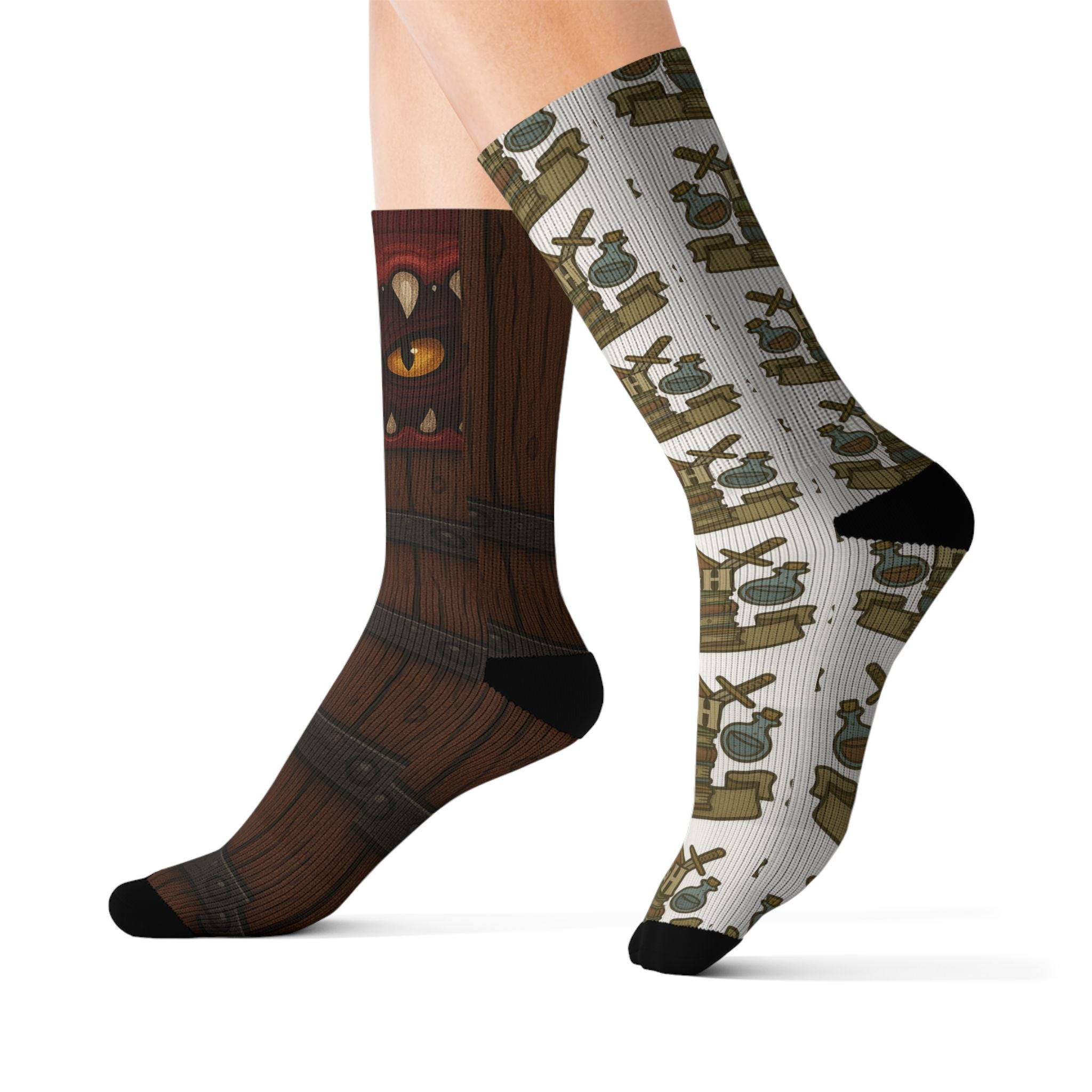 D&D Gift – ‘This Sock Is a Mimic’ Funny RPG Socks for Dungeon Crawlers & Gamers