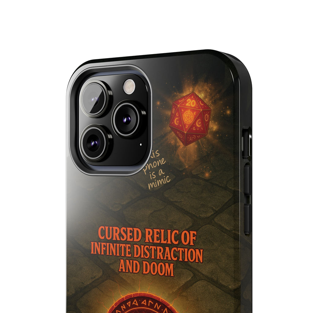 Cursed Relic Phone Case – 'Infinite Distraction & Doom' Protective RPG-Inspired Cover