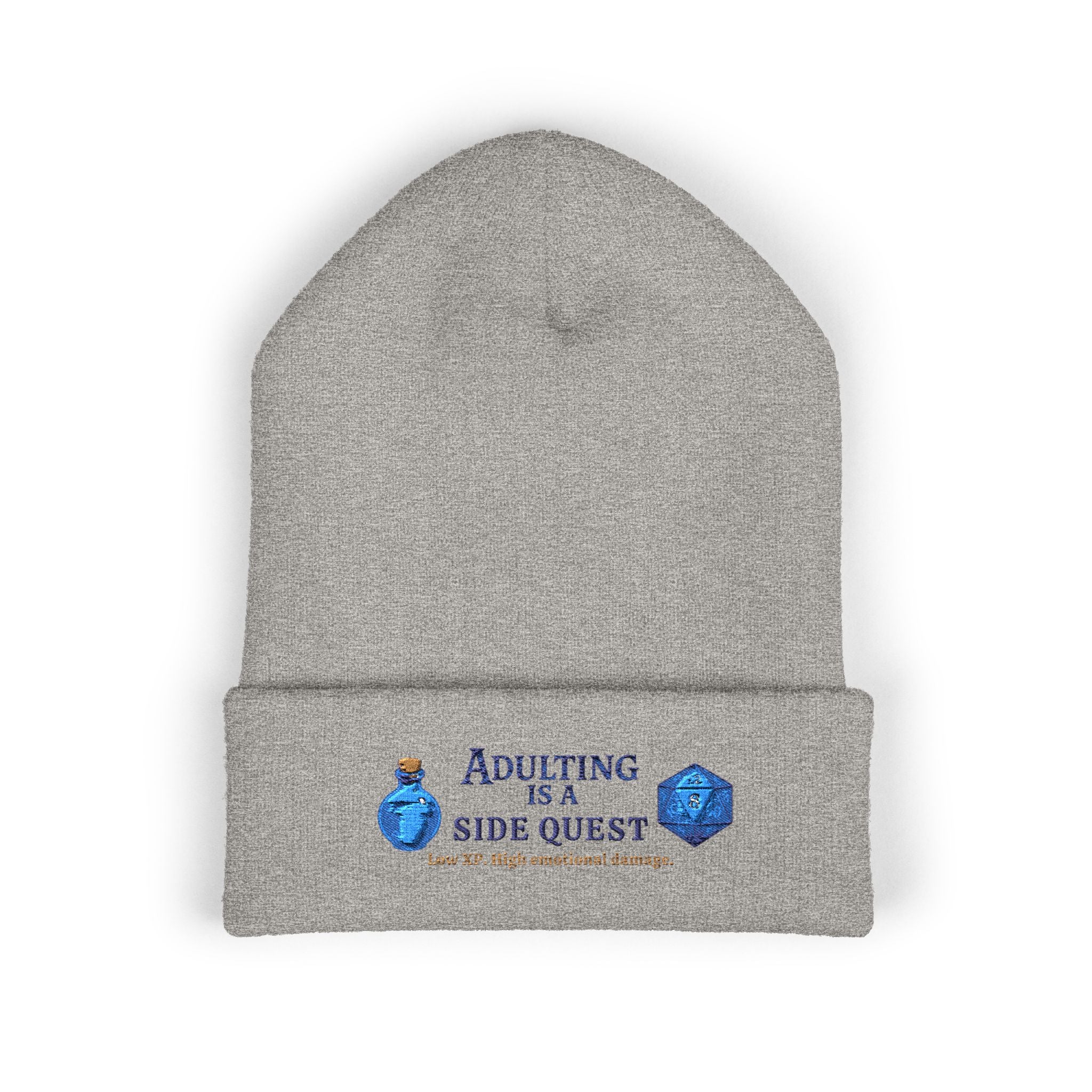 Adulting Is a Side Quest Embroidered Cuffed Beanie