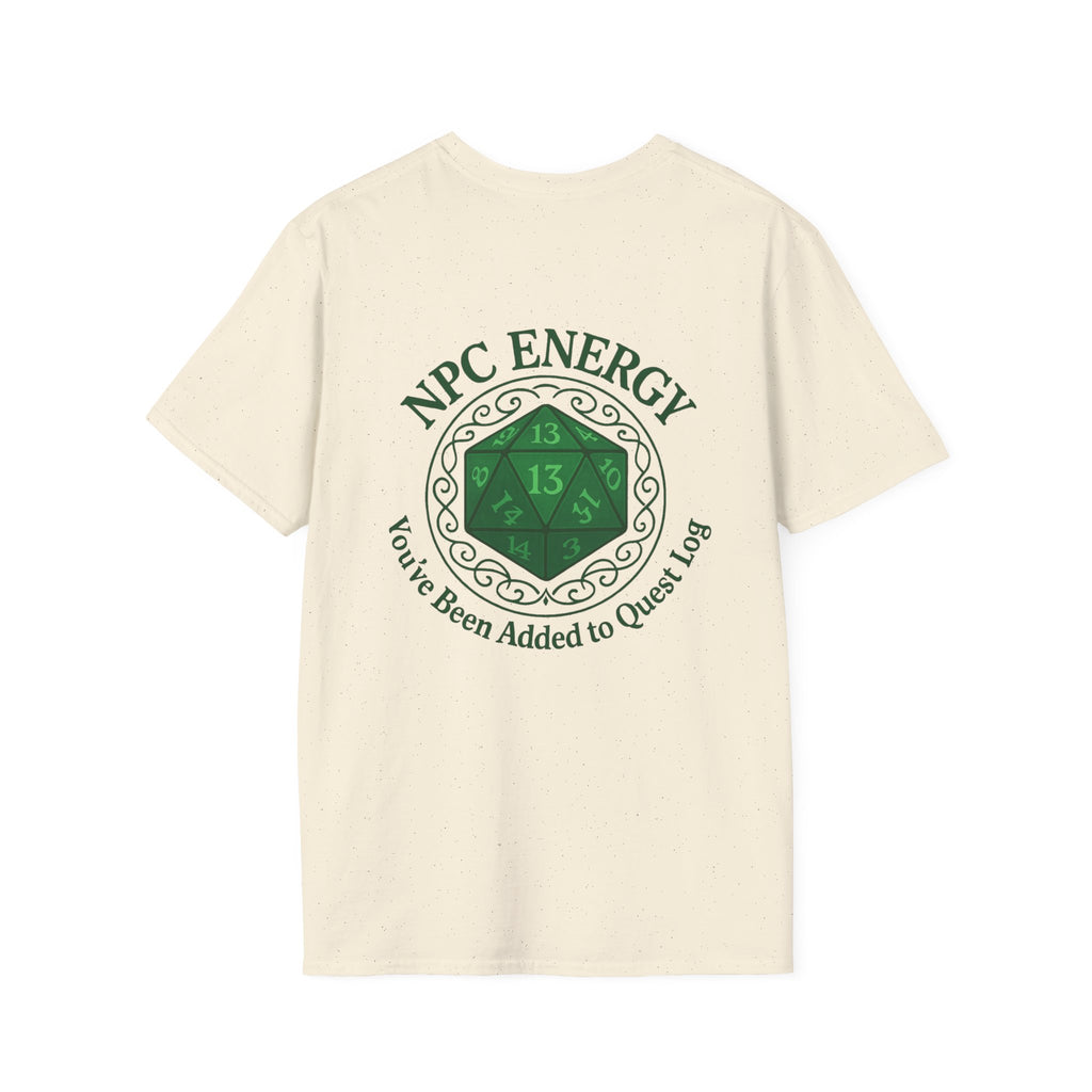 NPC Energy T-Shirt – D&D Gamer Tee: 'You've Been Added to Quest Log' (D20 Shirt)