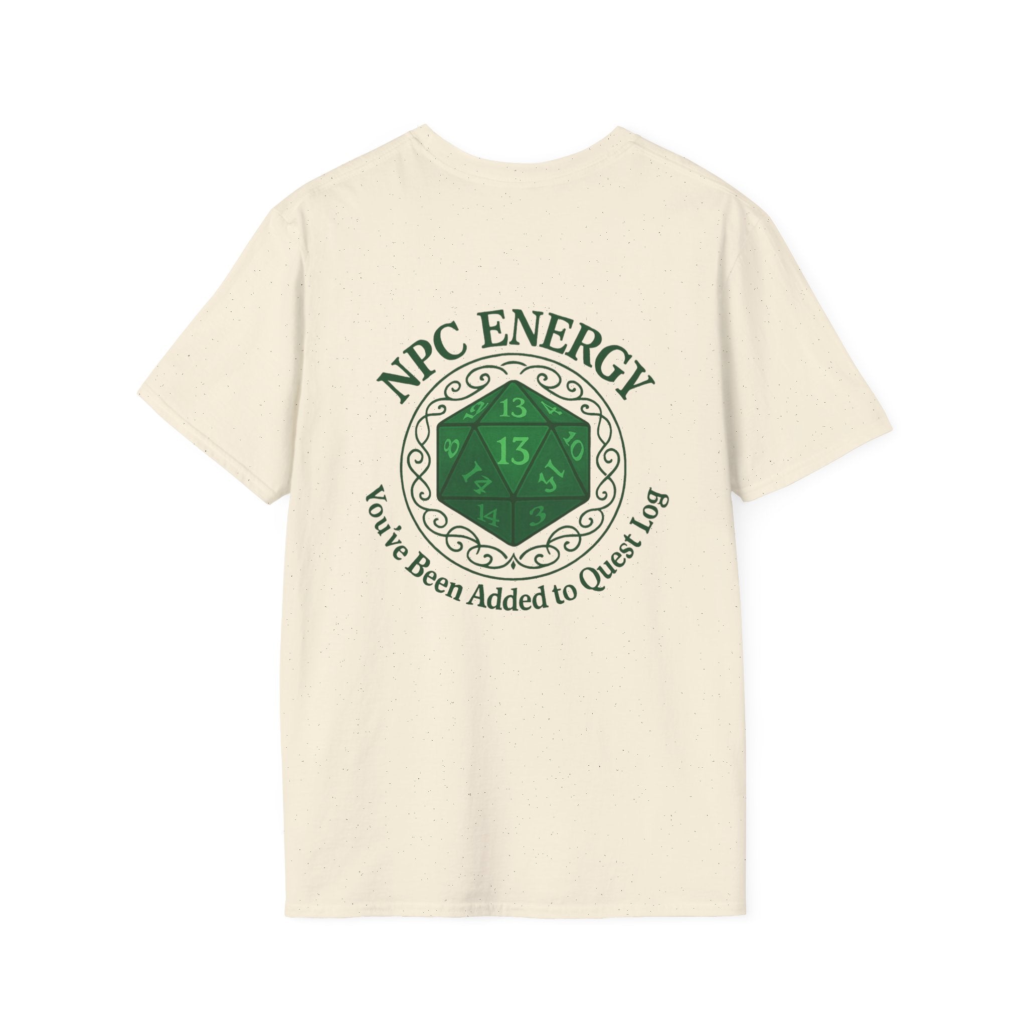 NPC Energy T-Shirt – D&D Gamer Tee: 'You've Been Added to Quest Log' (D20 Shirt)