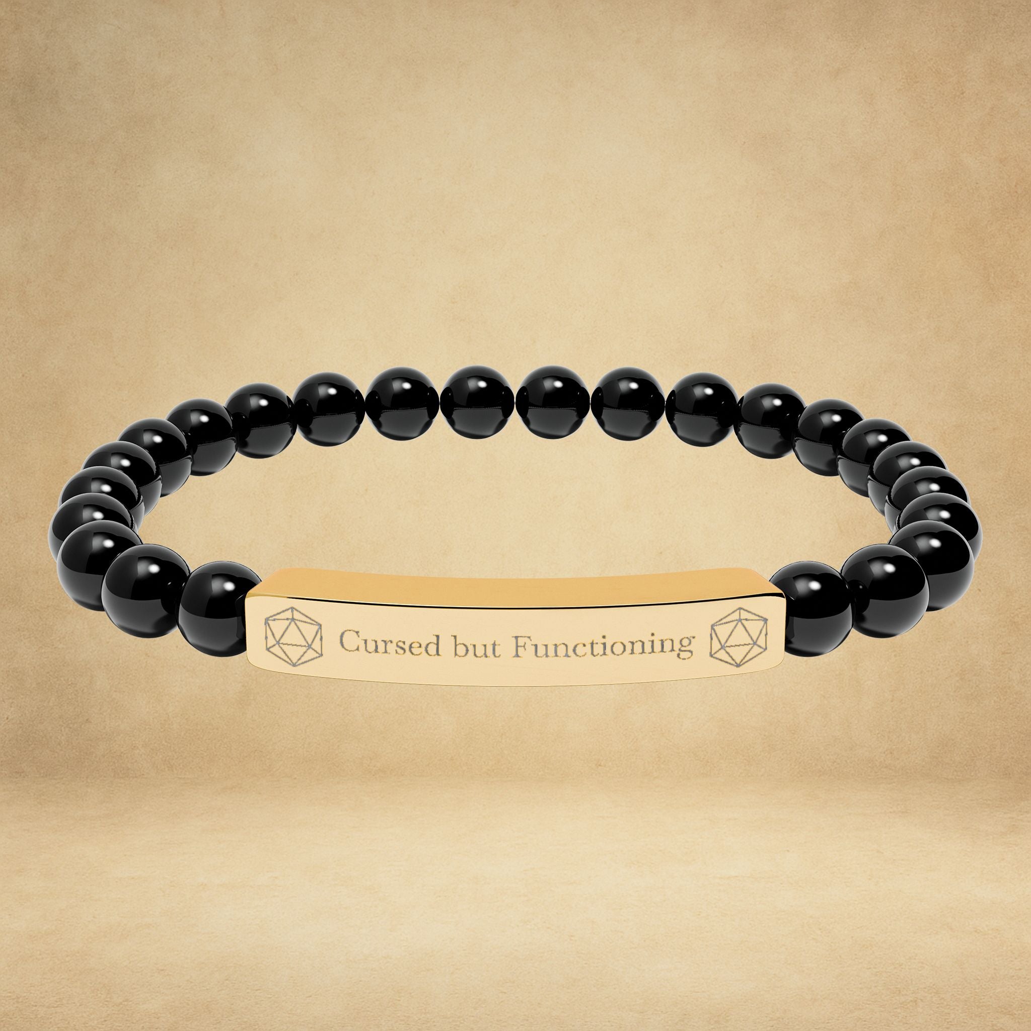 Cursed but Functioning — Engraved Bracelet