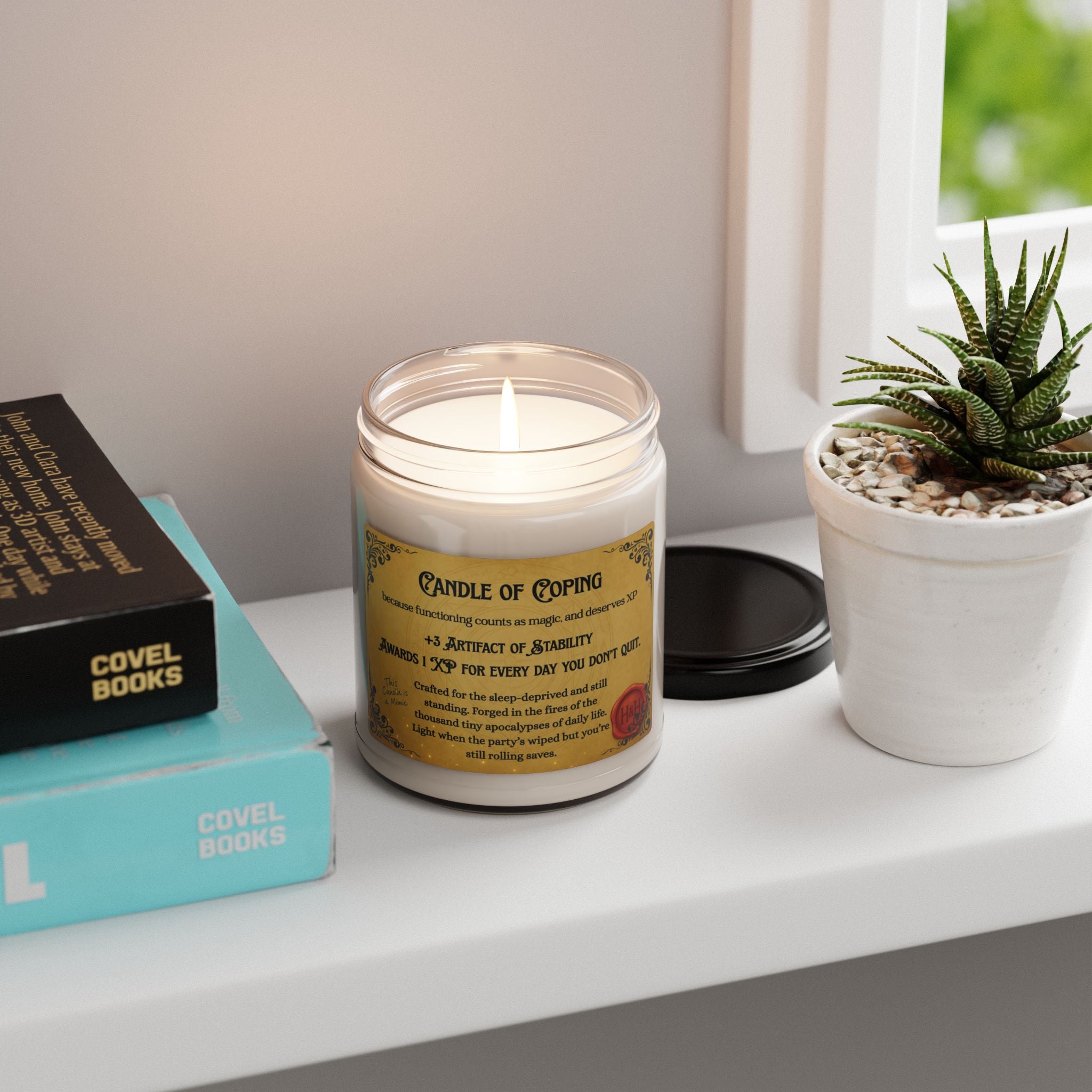 Candle of Coping – RPG-Inspired Scented Soy Candle for Relaxation & Self-Care (H&H Collection)