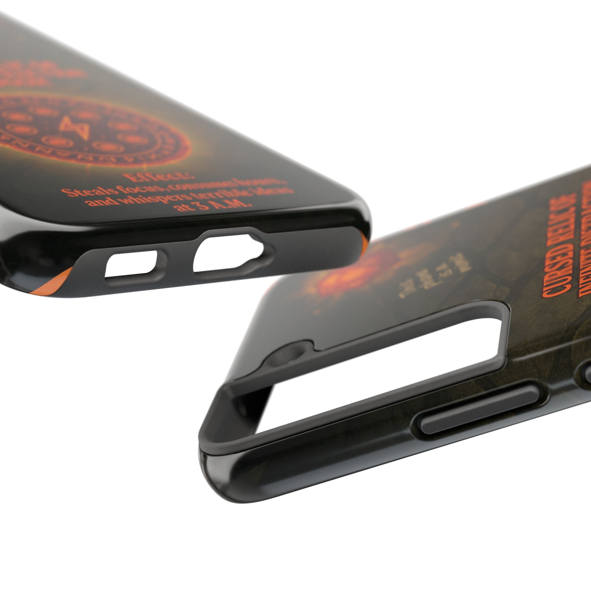 Cursed Relic Phone Case – 'Infinite Distraction & Doom' Protective RPG-Inspired Cover