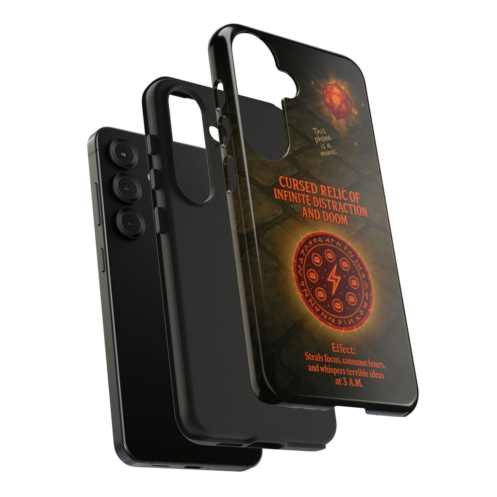 Cursed Relic Phone Case – 'Infinite Distraction & Doom' Protective RPG-Inspired Cover