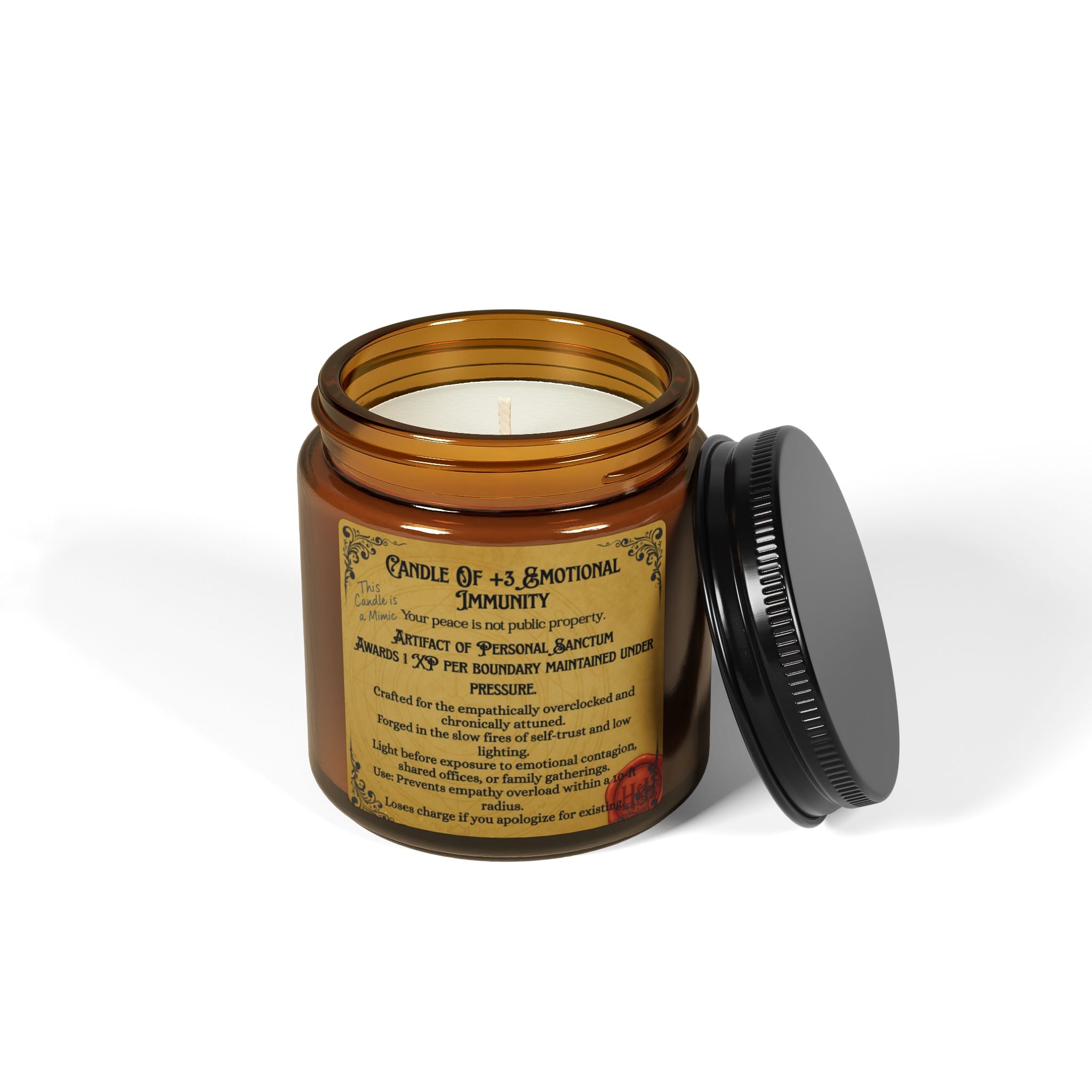 Houses & Humans Candle – +3 Emotional Immunity Soy Candle | Ward Against Vibes (Amber Jar)