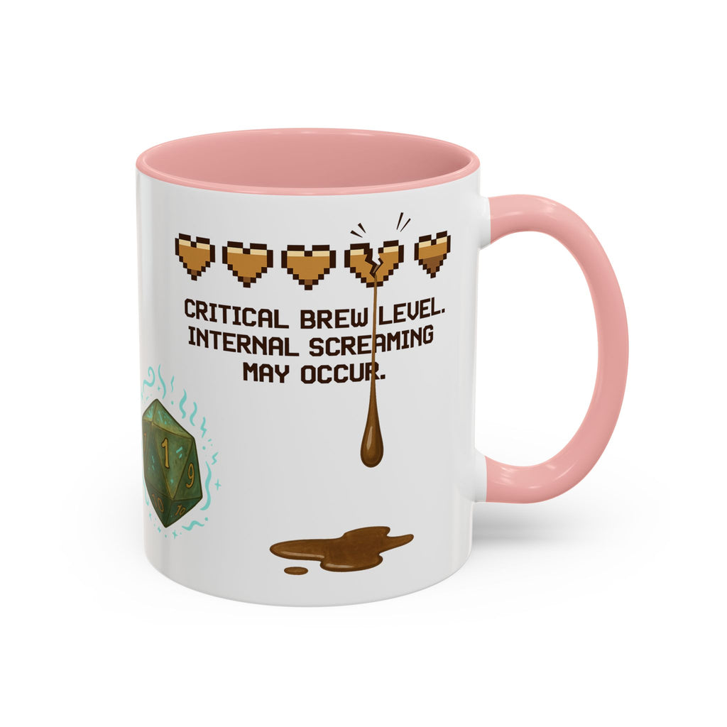 Gaming Coffee Mug – ‘Running on Vibes & Coffee’ Critical Brew Level for D&D Fans RPG