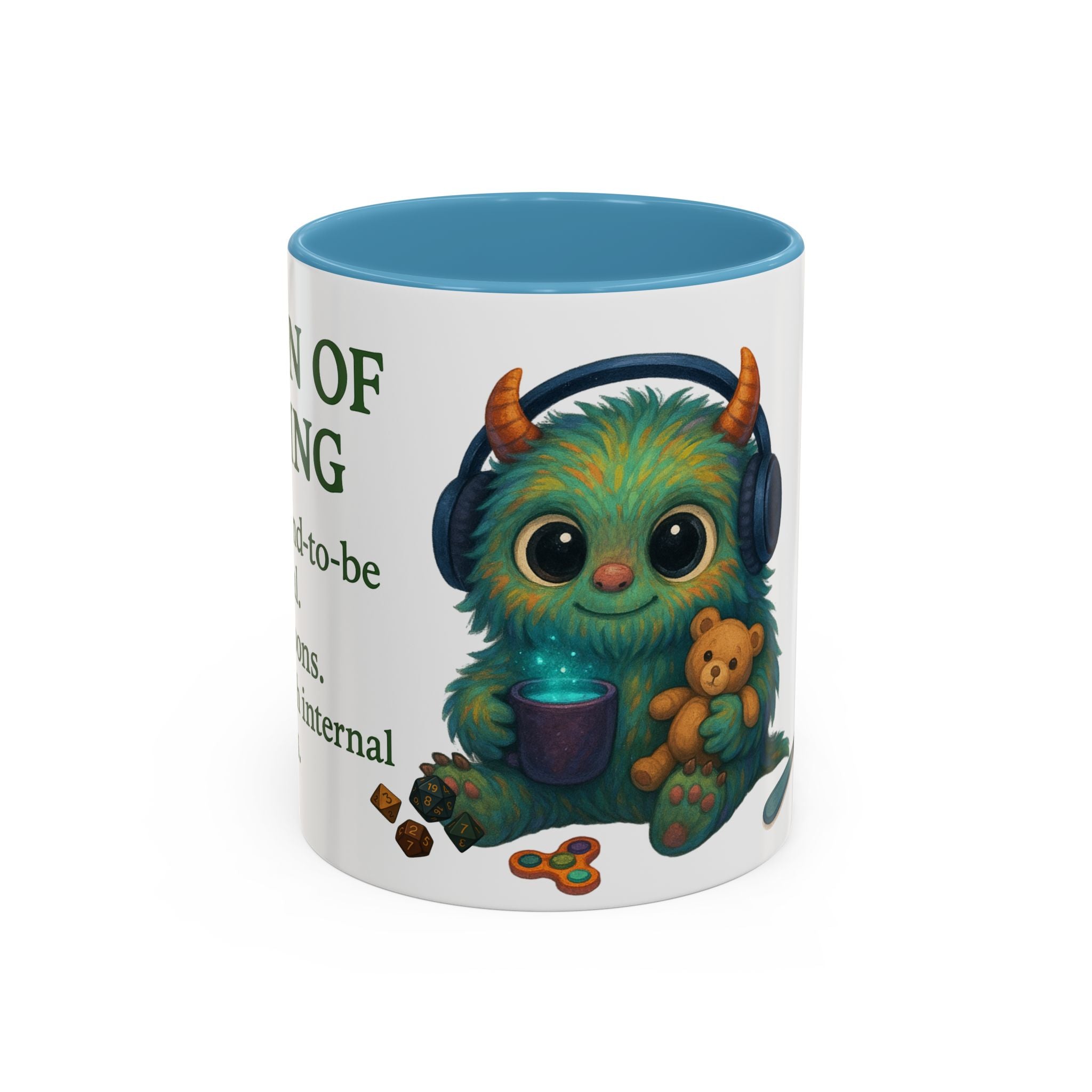 Neurodivergent Mug – 'Potion of Masking' Coffee Cup with Cute Autism Monster Art