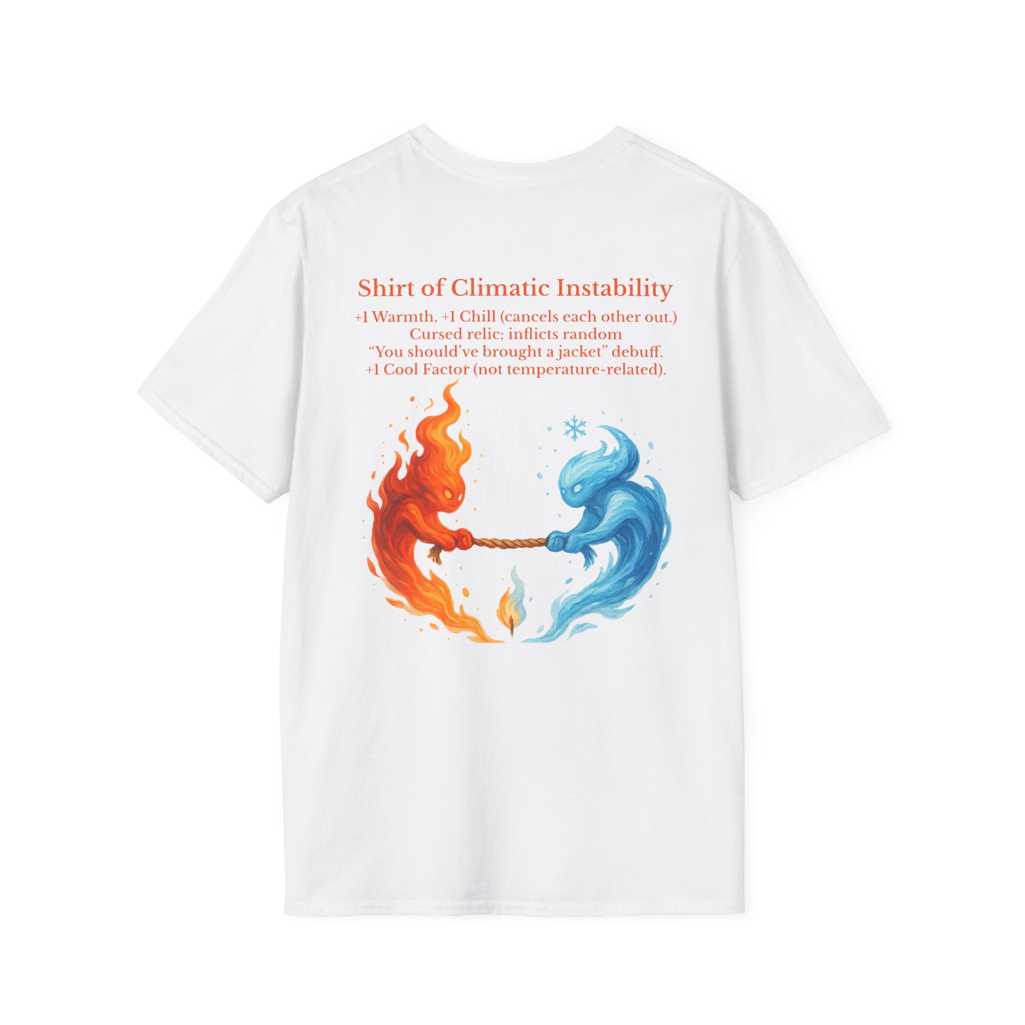 Funny RPG Shirt – ‘Shirt of Climatic Instability’ Cursed Relic Tee by Houses & Humans