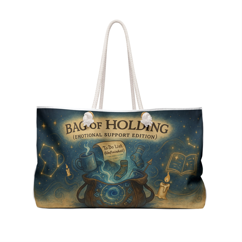 Bag of Holding (Emotional Support Edition) – RPG Weekender Travel Bag for Gamers & Fantasy Lovers