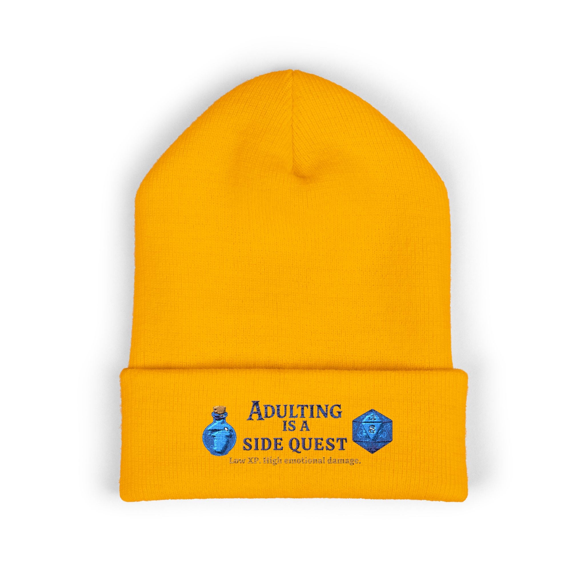 Adulting Is a Side Quest Embroidered Cuffed Beanie
